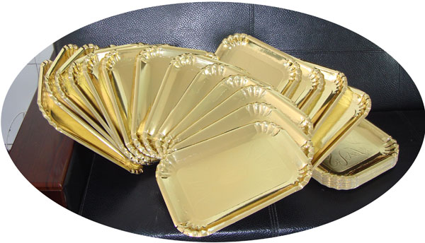 golden paper plate, super size paper plate